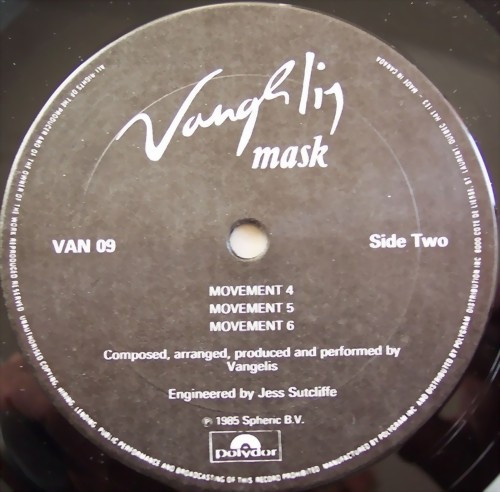 Vangelis - Mask | Polydor (VAN 09) - 3