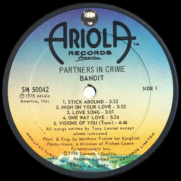 Bandit - Partners In Crime | Ariola Records America (SW 50042) - 3
