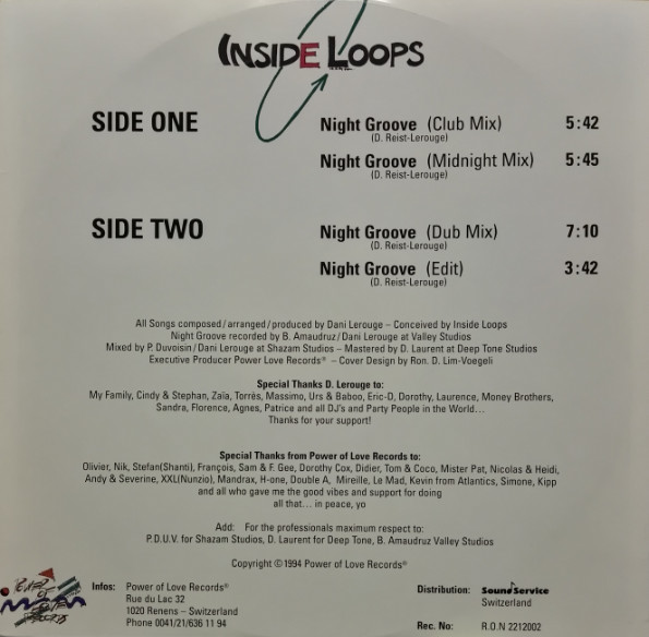 Inside Loops - Night Groove | Power Of Love Records (R.O.N 2212002) - 2 Inside Loops - Night Groove | Power Of Love Records (R.O.N 2212002) - 2