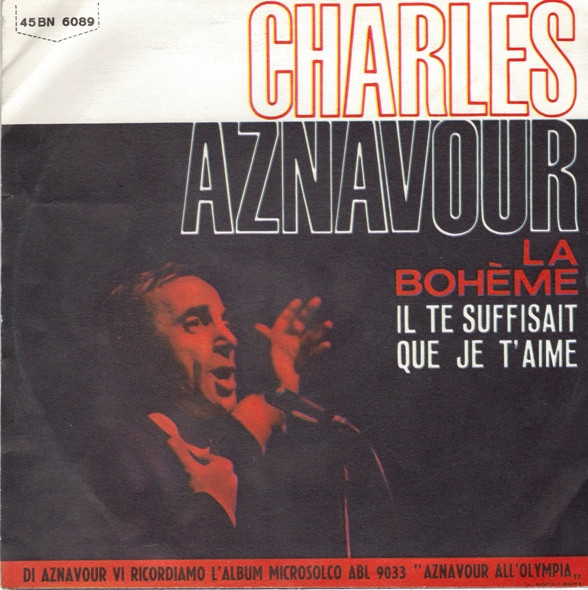 Charles Aznavour - La Bohème | Barclay (45BN 6089) - 2 Charles Aznavour - La Bohème | Barclay (45BN 6089) - 2
