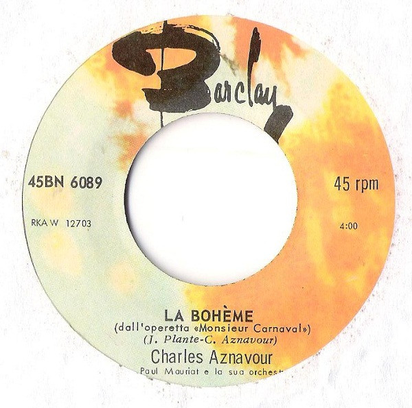 Charles Aznavour - La Bohème | Barclay (45BN 6089) - 3 Charles Aznavour - La Bohème | Barclay (45BN 6089) - 3