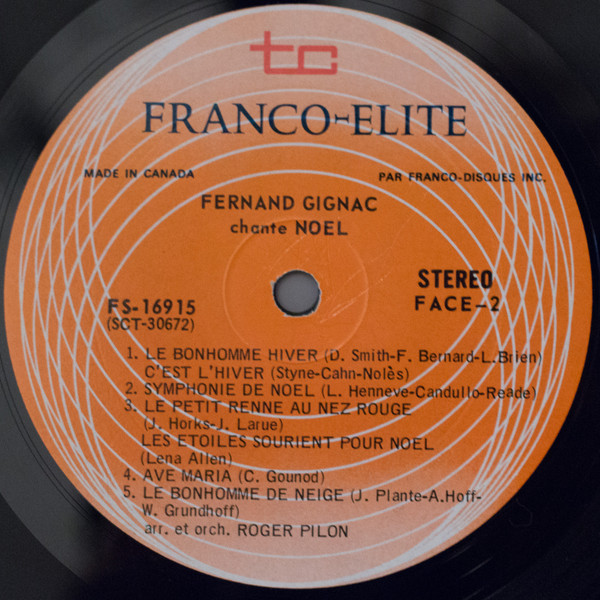 Fernand Gignac - Fernand Gignac Chante Noël | Franco-Élite (FS-16915) - 4 Fernand Gignac - Fernand Gignac Chante Noël | Franco-Élite (FS-16915) - 4