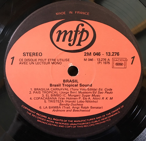Brasil Tropical Sound - Brasil | Music For Pleasure (2 M 046-13276) - 2