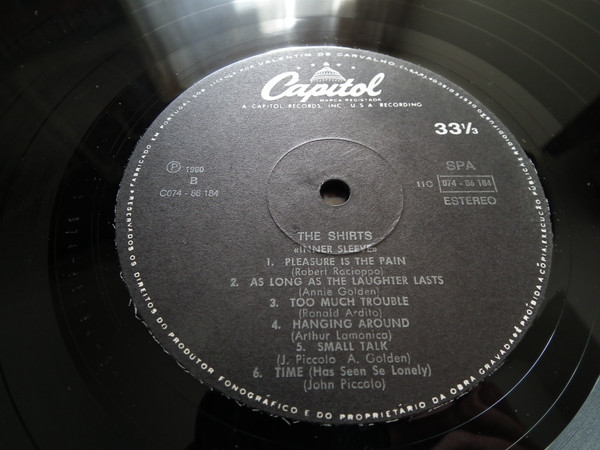 The Shirts - Inner Sleeve | Capitol Records (11C 07486184) - 3
