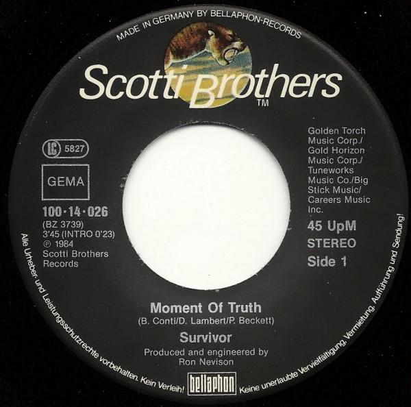 Survivor - Moment Of Truth | Scotti Bros. Records (100·14·026) - 3
