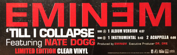 Eminem Featuring Nate Dogg - 'Till I Collapse | Interscope Records (INTR-10803-1) - 3