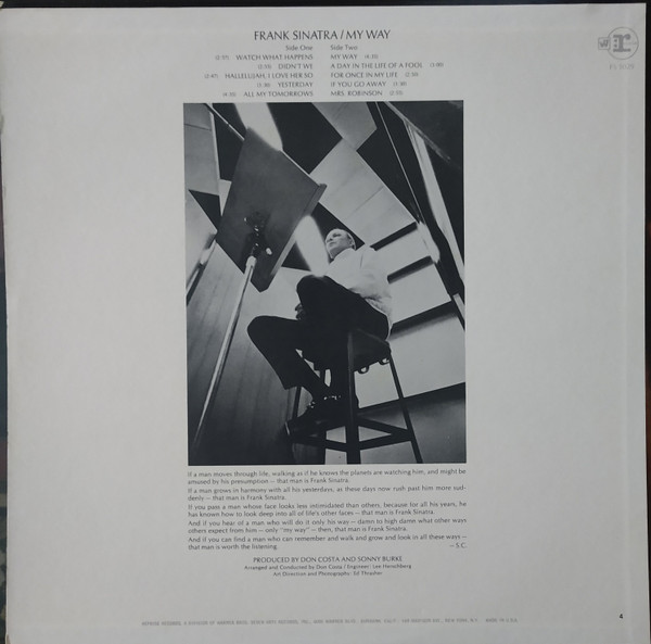 Frank Sinatra - My Way | Reprise Records (FS 1029) - 2 Frank Sinatra - My Way | Reprise Records (FS 1029) - 2