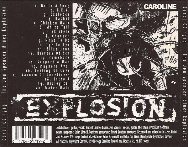 The Jon Spencer Blues Explosion - The Jon Spencer Blues Explosion | Caroline Records (CAROL CD 1719) - 2