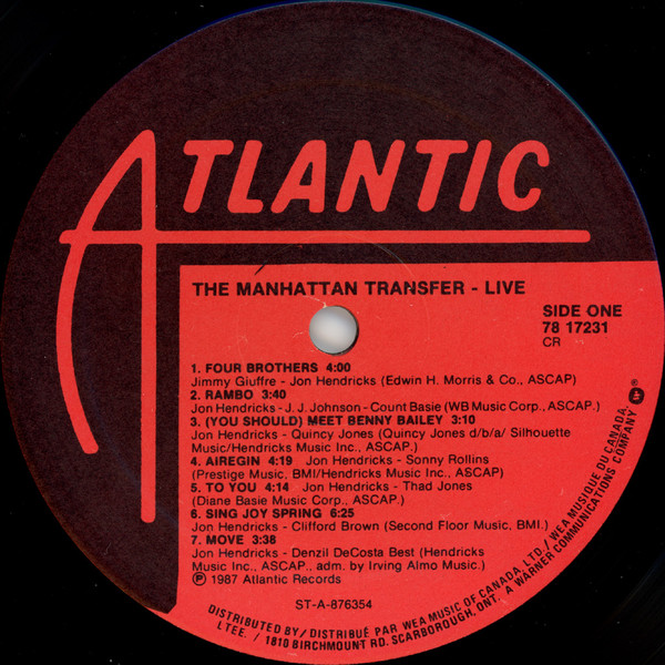 The Manhattan Transfer - Live | Atlantic (78 17231) - 3