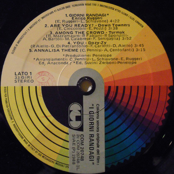 Various - I Giorni Randagi (Colonna Sonora Originale Del Film) | CGD (COM 20748) - 3 Various - I Giorni Randagi (Colonna Sonora Originale Del Film) | CGD (COM 20748) - 3