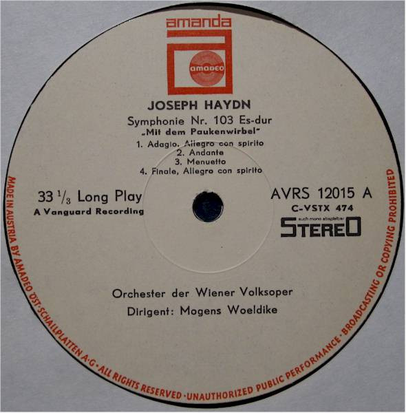Joseph Haydn - Londoner Symphonien 3 | Amanda (AVRS 12015 ST) - 2