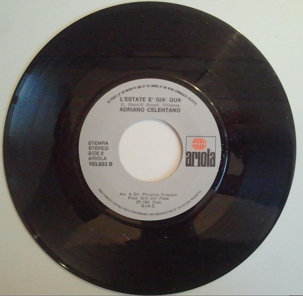 Adriano Celentano - Deus | Ariola (103653) - 4