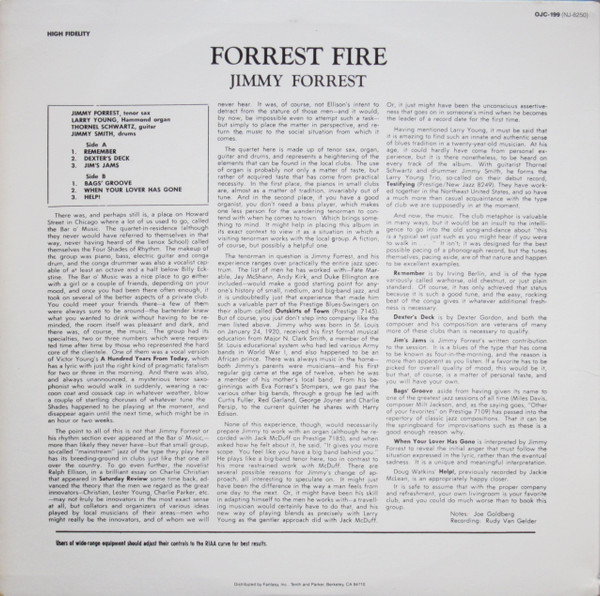 Jimmy Forrest - Forrest Fire | Original Jazz Classics (OJC-199) - 2 Jimmy Forrest - Forrest Fire | Original Jazz Classics (OJC-199) - 2