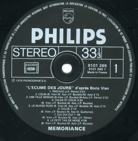 Mémoriance - L'Écume Des Jours | Philips (9101 265) - 4