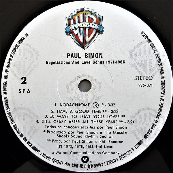 Paul Simon - Negotiations And Love Songs (1971-1986) | Warner Bros. Records (9257891) - 3