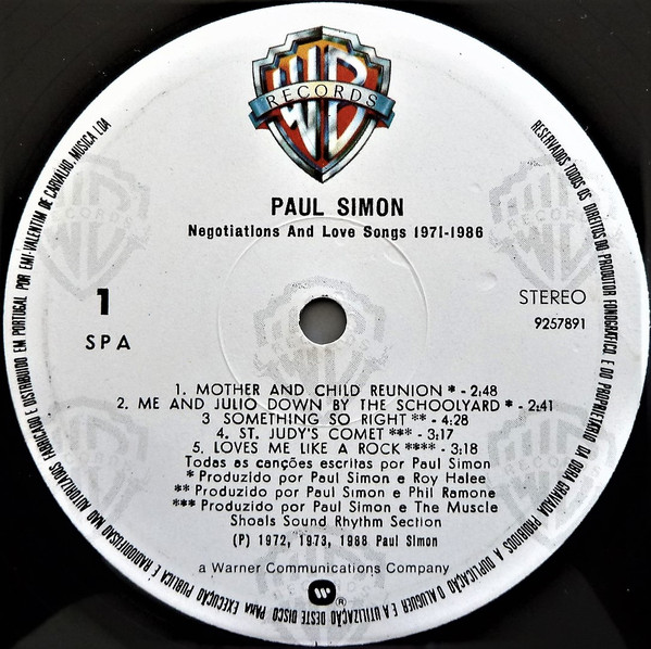 Paul Simon - Negotiations And Love Songs (1971-1986) | Warner Bros. Records (9257891) - 2