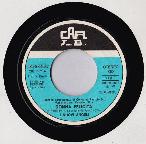 I Nuovi Angeli - Donna Felicità | Car Juke Box (CRJ-NP 1062) - 3 I Nuovi Angeli - Donna Felicità | Car Juke Box (CRJ-NP 1062) - 3