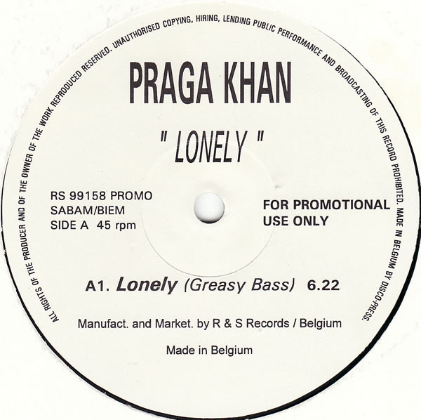 Praga Khan - Lonely | R & S Records (RS   99158 PROMO)