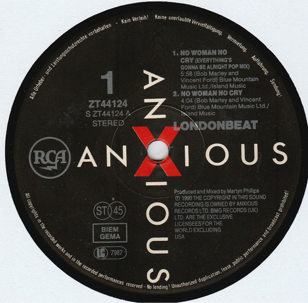 Londonbeat - No Woman No Cry | RCA (ZT 44124) - 3