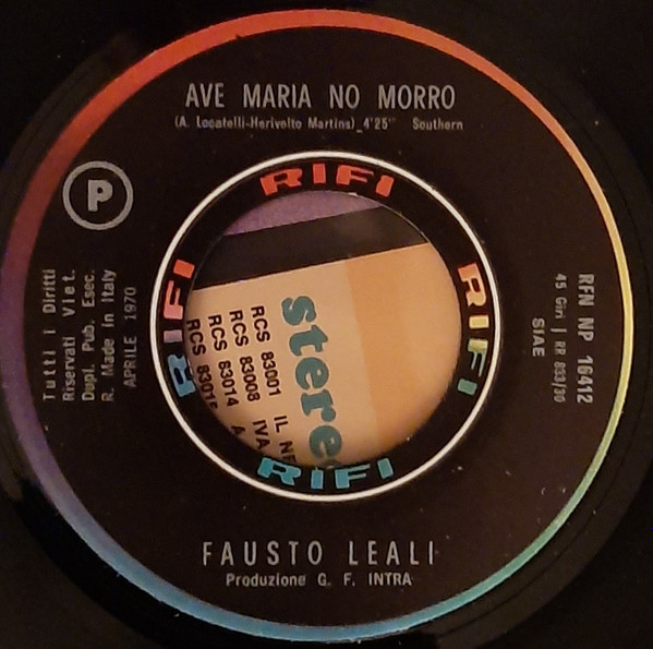 Fausto Leali - Ave Maria No Morro | Rifi (RFN-NP 16412) - 3