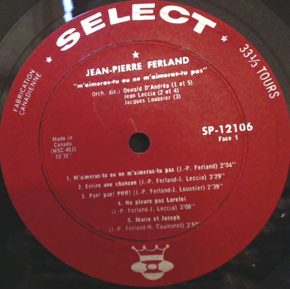 Jean-Pierre Ferland - M'aimeras-tu Ou Ne M'aimeras-Tu Pas - Vol. 3 | Select (SP 12.106) - 3