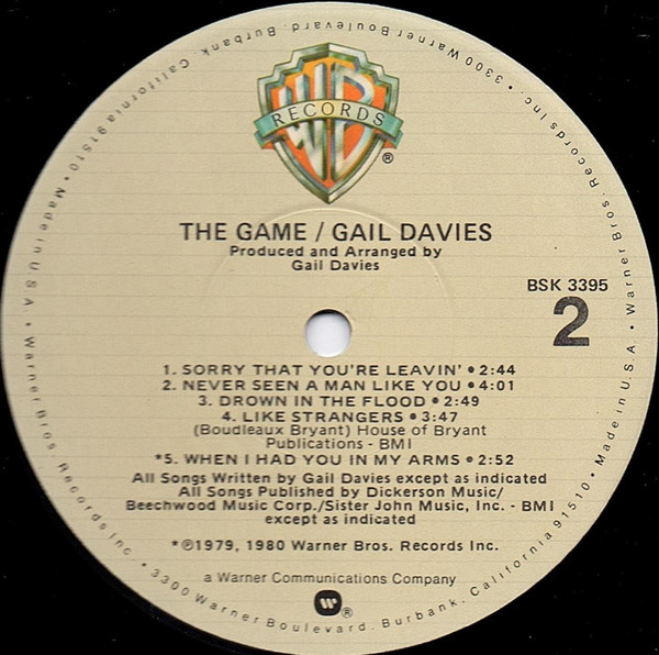 Gail Davies - The Game | Warner Bros. Records (BSK 3395) - 3