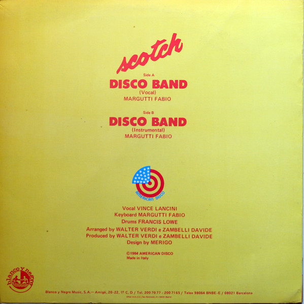 Scotch - Disco Band | Blanco y Negro Music (MX 115) - 2