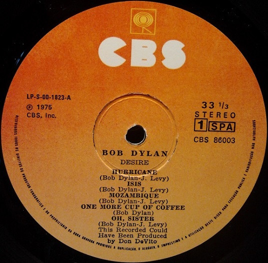 Bob Dylan - Desire | CBS (CBS 86003) - 4
