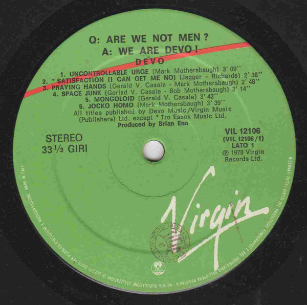 Devo - Q: Are We Not Men? A: We Are Devo! | Virgin (VIL 12106) - 3