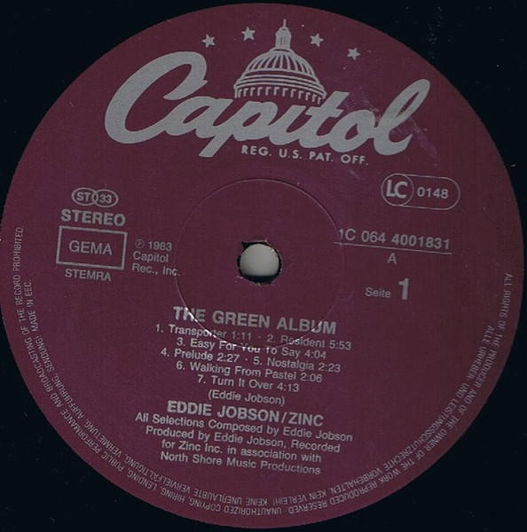 Eddie Jobson / Zinc - The Green Album | Capitol Records (1C 064 4001831) - 3 Eddie Jobson / Zinc - The Green Album | Capitol Records (1C 064 4001831) - 3