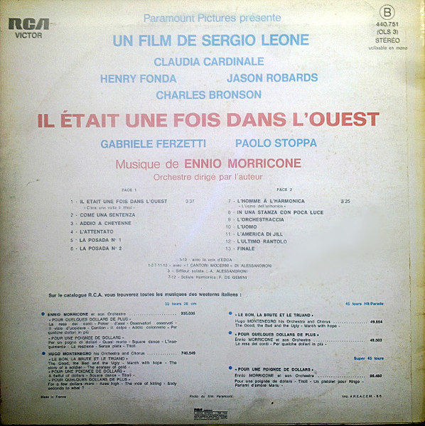Ennio Morricone - Il Était Une Fois Dans L'Ouest (Bande Originale Du Film Paramount) | RCA Victor (440.751) - 2 Ennio Morricone - Il Était Une Fois Dans L'Ouest (Bande Originale Du Film Paramount) | RCA Victor (440.751) - 2