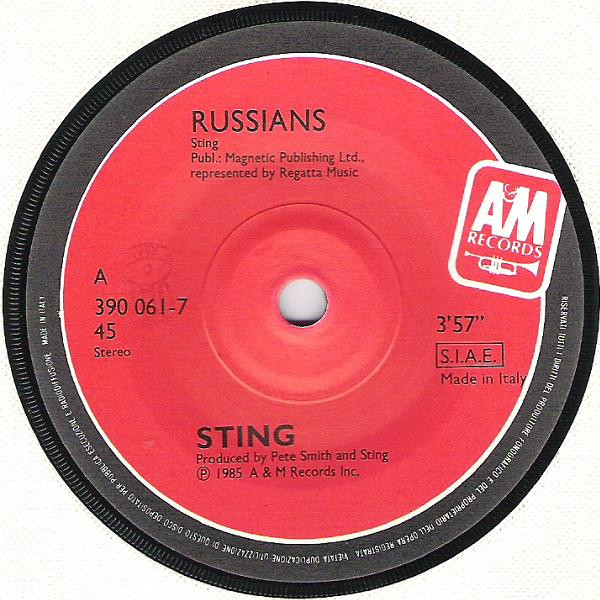 Sting - Russians | A&M Records (390 061-7) - 3