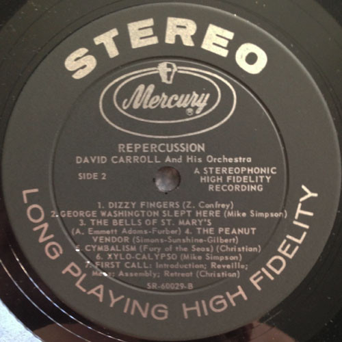 David Carroll & His Orchestra - Re Percussion | Mercury (SR60029) - 2