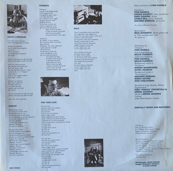 Pino Daniele - Un Uomo In Blues | CGD (9031 73310-1) - 3