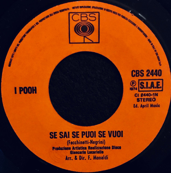 Pooh - Se Sai Se Puoi Se Vuoi | CBS (CBS 2440) - 3