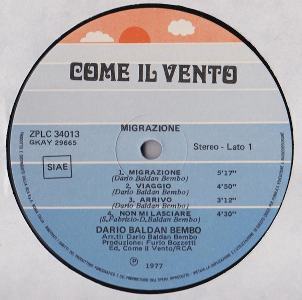 Dario Baldan Bembo - Migrazione | Come Il Vento (ZPLC 34013) - 3 Dario Baldan Bembo - Migrazione | Come Il Vento (ZPLC 34013) - 3