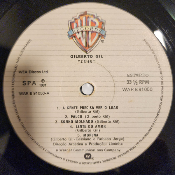 Gilberto Gil - Luar (A Gente Precisa Ver O Luar) | WEA Discos Ltda. (WAR B 91050) - 4