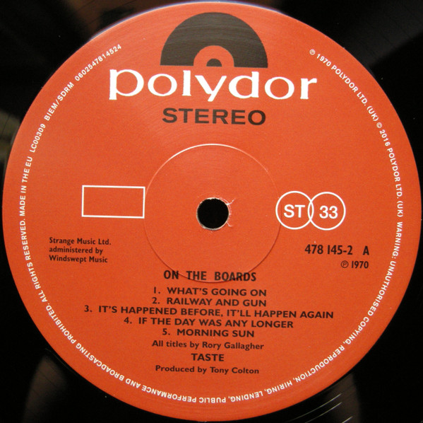Taste - On The Boards [Vinyl] | Polydor (478 145-2) - 4