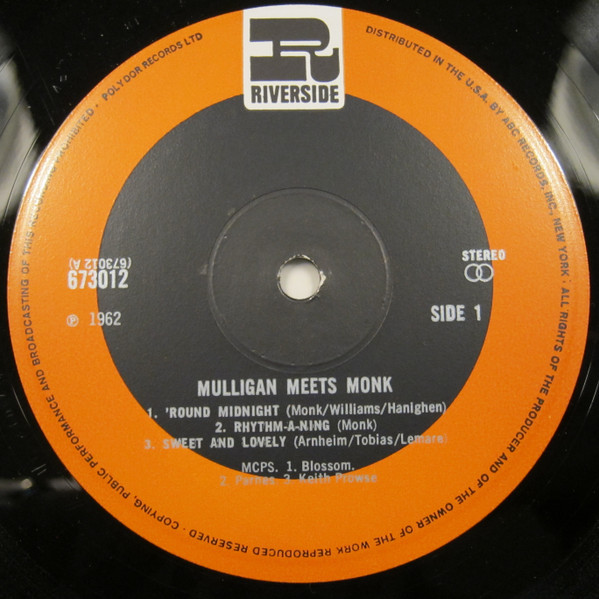 Thelonious Monk And Gerry Mulligan - Mulligan Meets Monk | Riverside Records (673 012) - 2 Thelonious Monk And Gerry Mulligan - Mulligan Meets Monk | Riverside Records (673 012) - 2