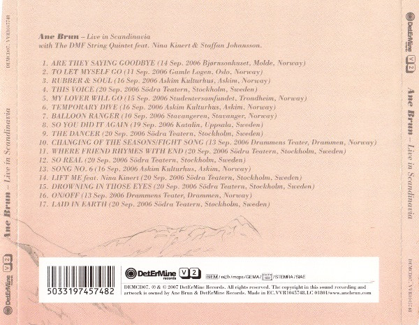 Ane Brun - Live In Scandinavia | DetErMine Records (DEMCD07) - 4