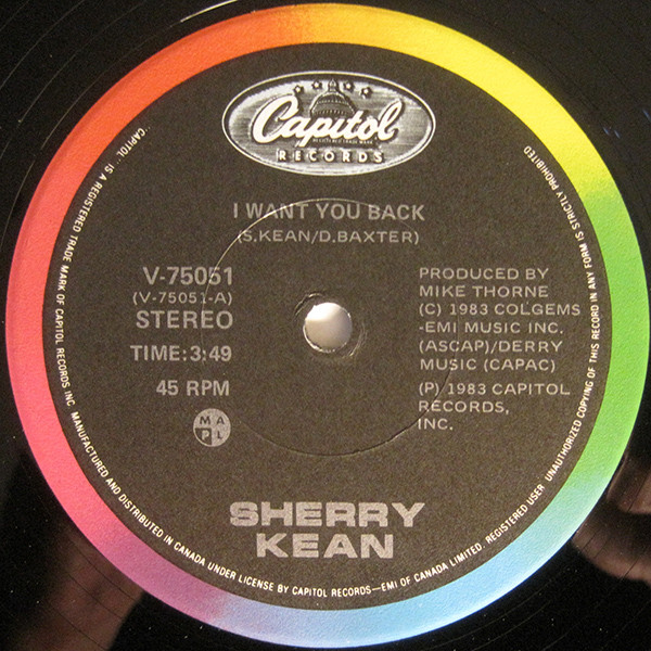 Sherry Kean - I Want You Back (12") [Vinyl] | Capitol Records (V-75051) - 3