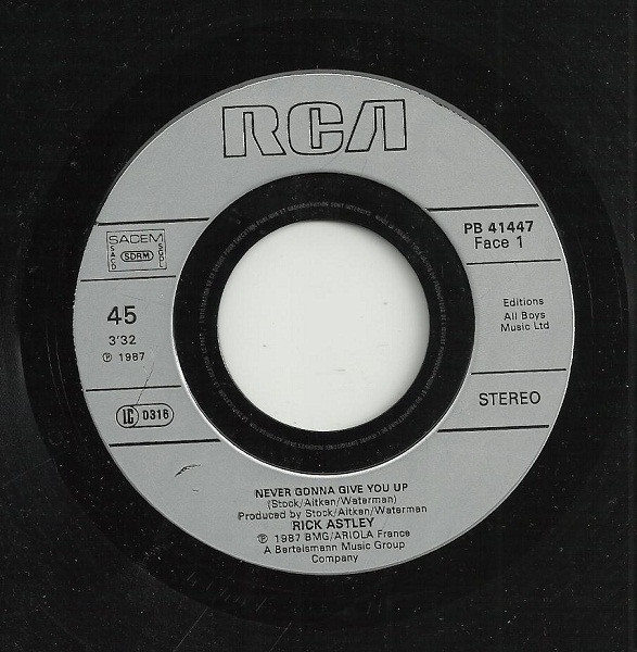 Rick Astley - Never Gonna Give You Up | RCA (PB 41447) - 3