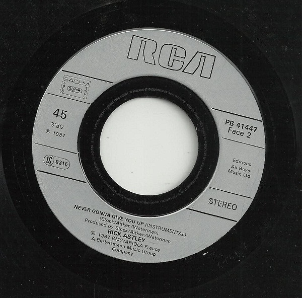 Rick Astley - Never Gonna Give You Up | RCA (PB 41447) - 4