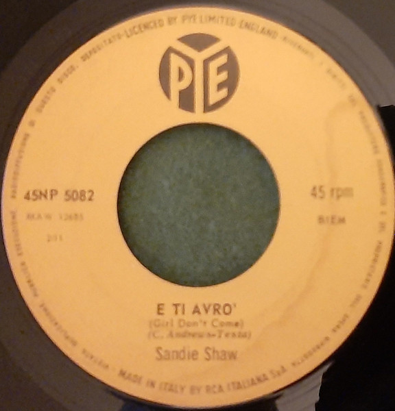 Sandie Shaw - E Ti Avrò | Pye Records (45NP 5082) - 3