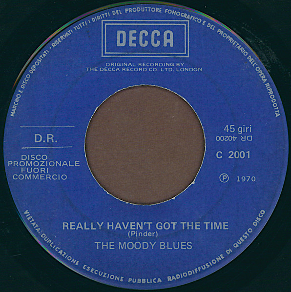 The Moody Blues - Fly Me High / Really Haven't Got The Time | Decca (C 2001) - 4