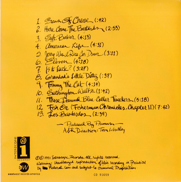 Primus - Sailing The Seas Of Cheese | Interscope Records (A2 91659) - 2 Primus - Sailing The Seas Of Cheese | Interscope Records (A2 91659) - 2