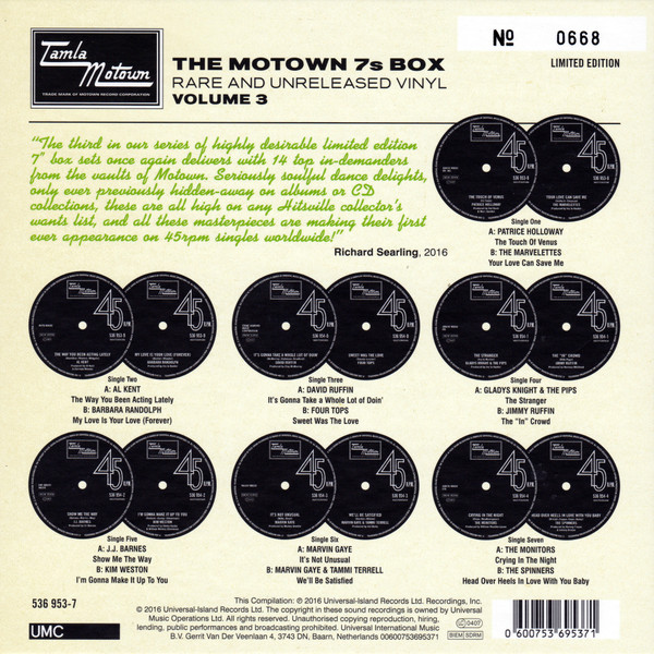 Various - The Motown 7s Box (Rare And Unreleased Vinyl • Volume 3) | Tamla Motown (536 953-7) - 2