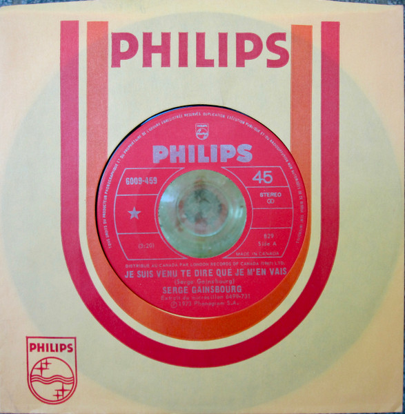 Serge Gainsbourg - Je Suis Venu Te Dire Que Je M'en Vais | Philips (6009-459) - 3