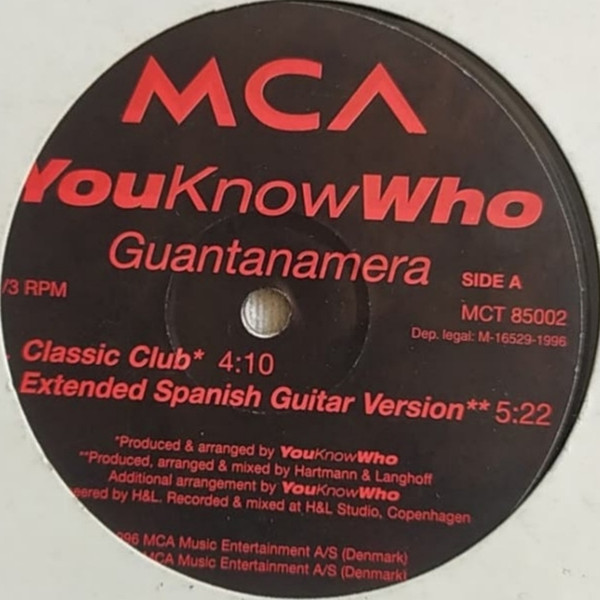 YouKnowWho - Guantanamera | MCA Music Entertainment (Denmark) A/S (MCT 85002) - 2