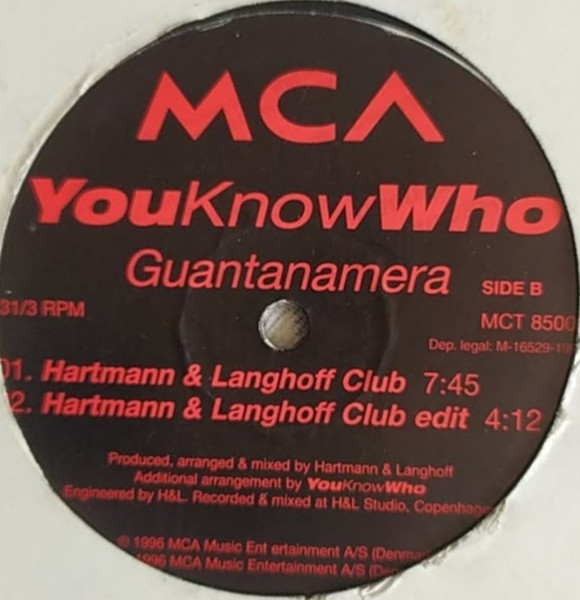 YouKnowWho - Guantanamera | MCA Music Entertainment (Denmark) A/S (MCT 85002) - 3